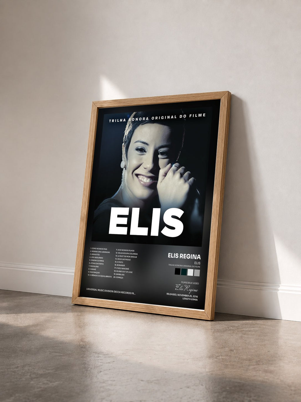 #bois Tableau de l'album Elis (Trilha Sonora Original Do Filme) de Elis Regina vu de trois quarts, cadre en bois brut