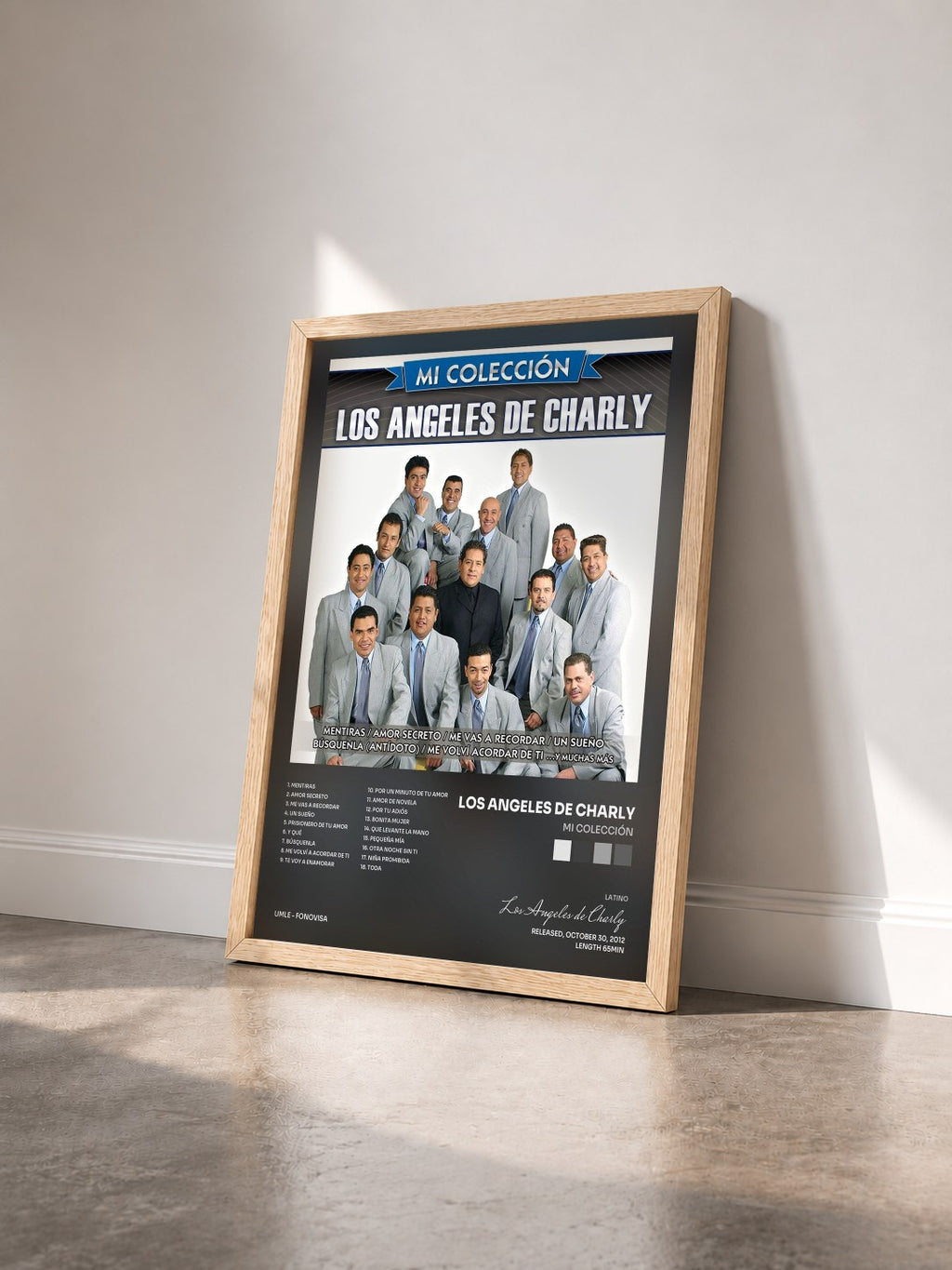 #bois Tableau de l'album Mi Colección de Los Angeles de Charly vu de trois quarts, cadre en bois brut