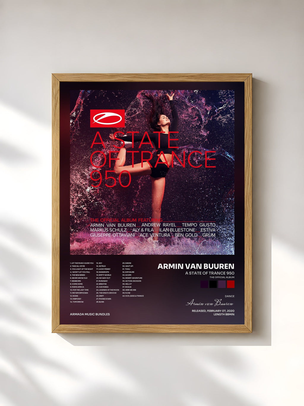 #bois Tableau de l'album A State Of Trance 950 (The Official Album) de Armin van Buuren, cadre en bois brut, imprimé et encadré en France