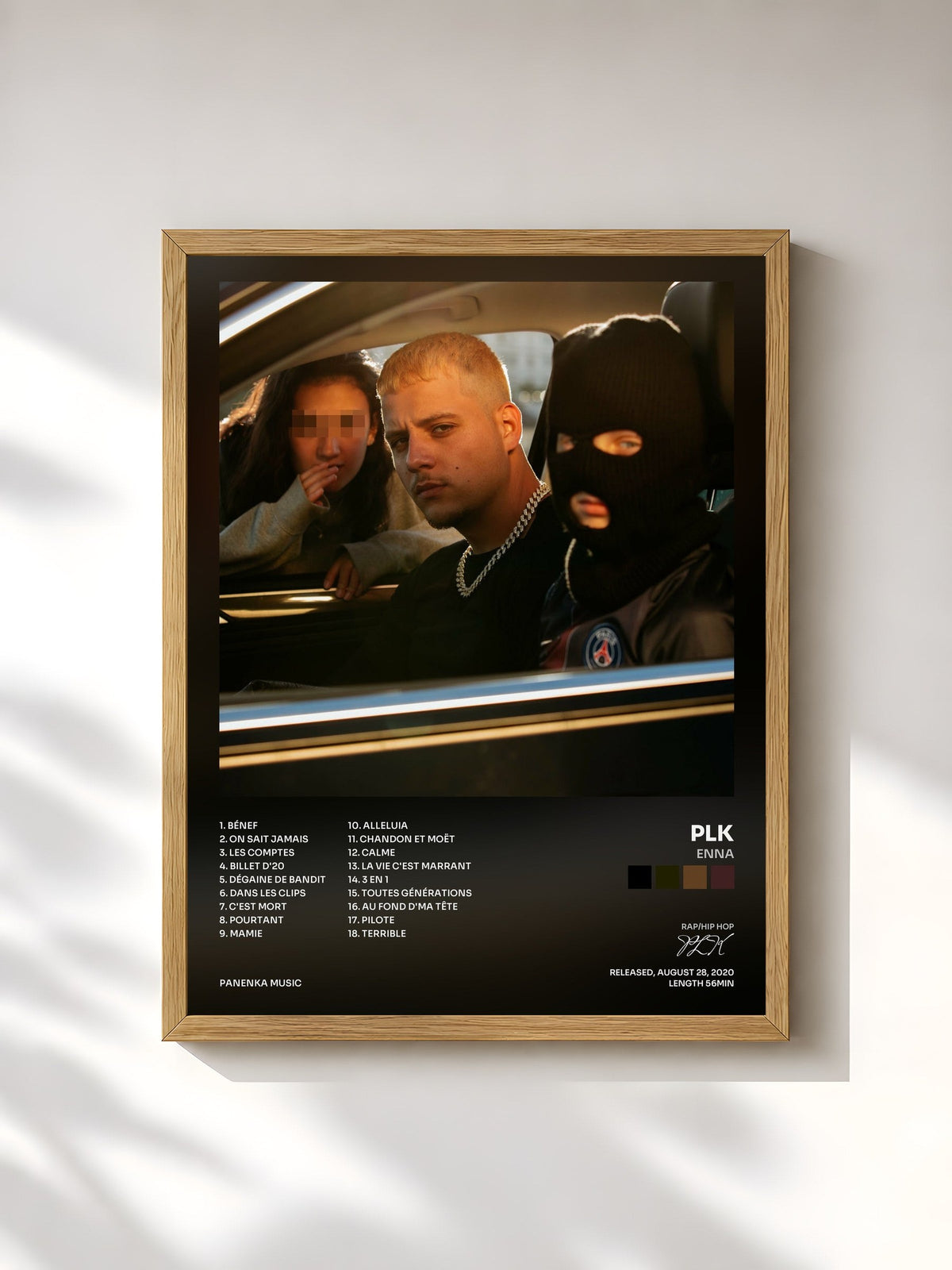 #bois Tableau de l'album Enna de PLK, cadre en bois brut, imprimé et encadré en France