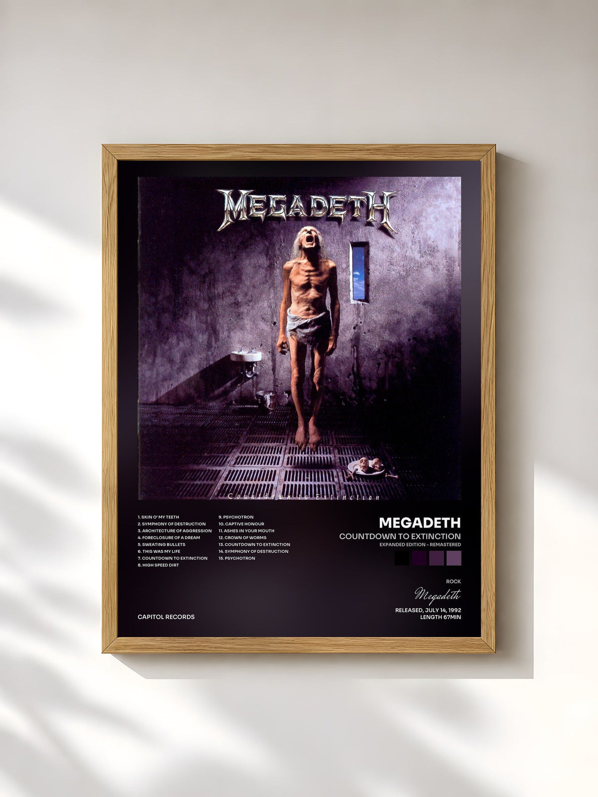 #bois Tableau de l'album Countdown To Extinction (Expanded Edition - Remastered) de Megadeth, cadre en bois brut, imprimé et encadré en France