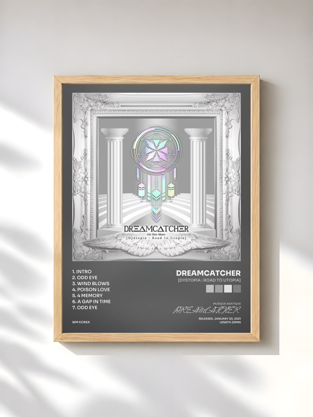 #bois Tableau de l'album [Dystopia : Road to Utopia] de DREAMCATCHER, cadre en bois brut, imprimé et encadré en France