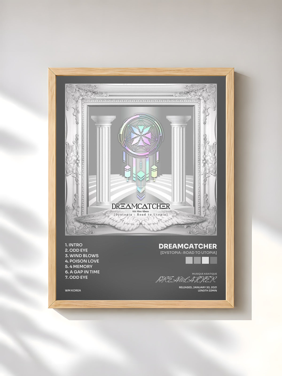 #bois Tableau de l'album [Dystopia : Road to Utopia] de DREAMCATCHER, cadre en bois brut, imprimé et encadré en France