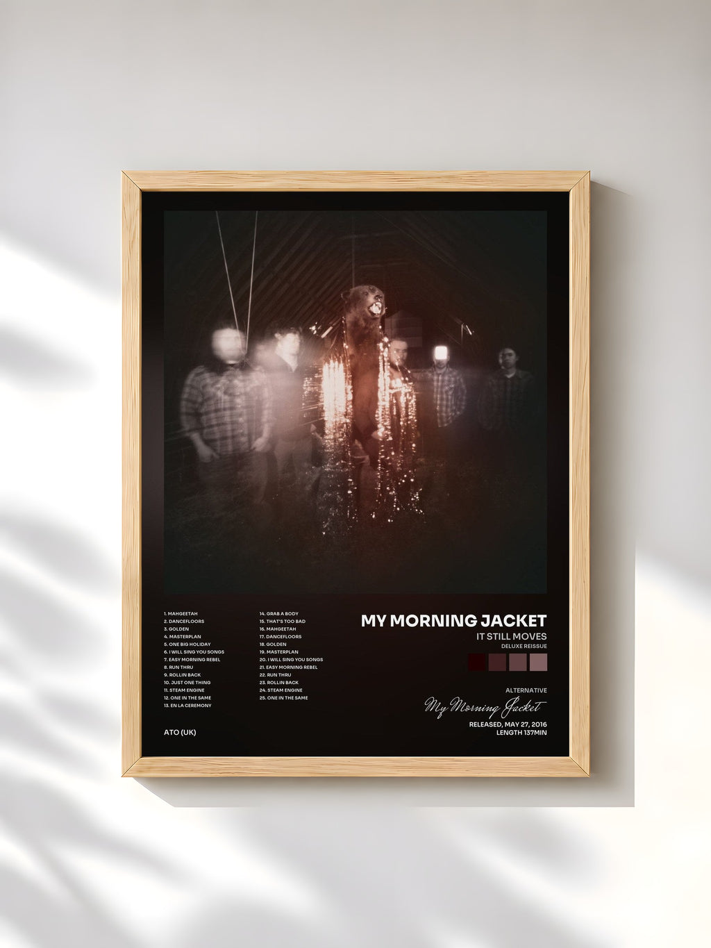 #bois Tableau de l'album It Still Moves (Deluxe Reissue) de My Morning Jacket, cadre en bois brut, imprimé et encadré en France