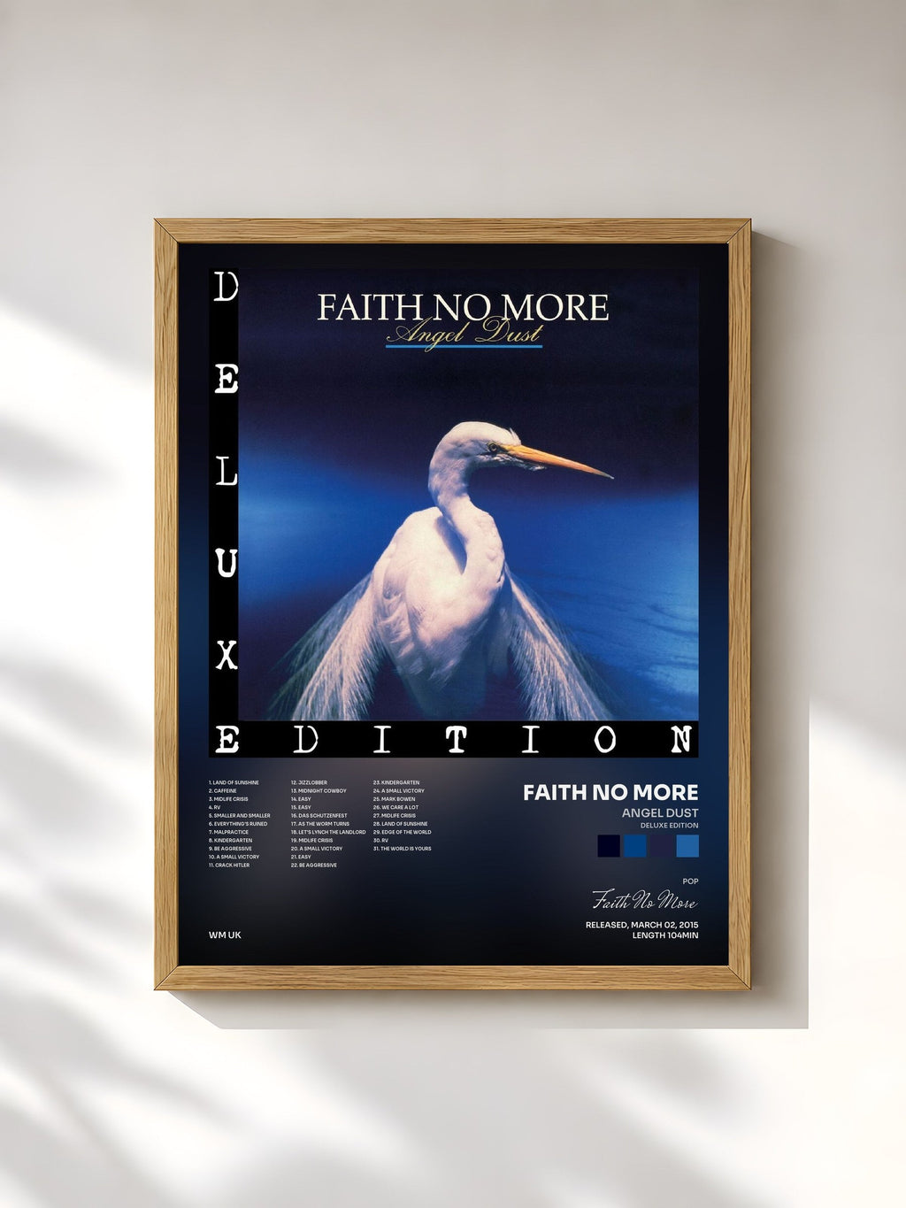 #bois Tableau de l'album Angel Dust (Deluxe Edition) de Faith No More, cadre en bois brut, imprimé et encadré en France
