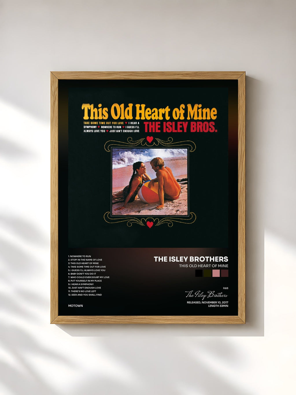 #bois Tableau de l'album This Old Heart Of Mine de The Isley Brothers, cadre en bois brut, imprimé et encadré en France