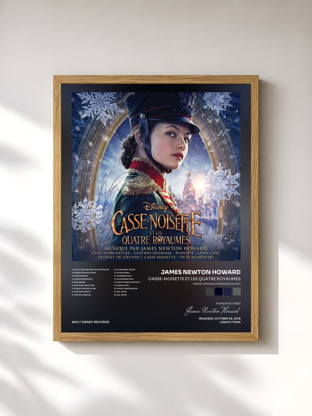 #bois Tableau de l'album Casse-noisette et les quatre royaumes (Bande Originale Française du Film) de James Newton Howard, cadre en bois brut, imprimé et encadré en France