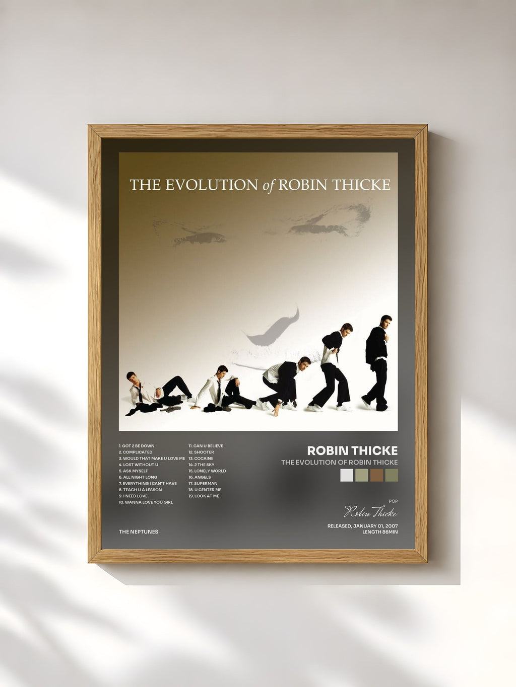 #bois Tableau de l'album The Evolution of Robin Thicke de Robin Thicke, cadre en bois brut, imprimé et encadré en France