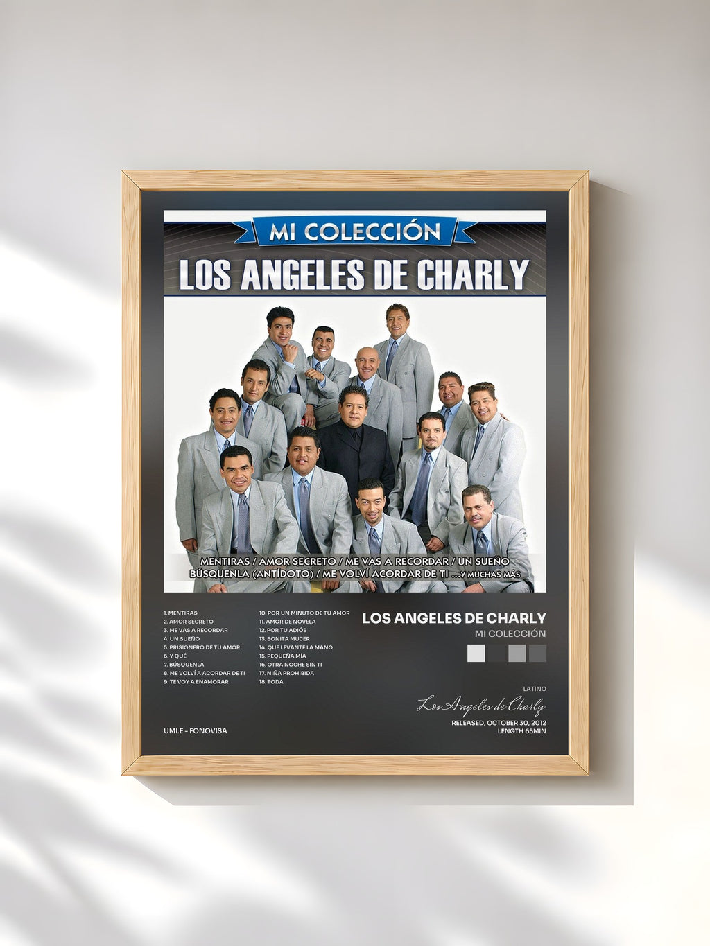 #bois Tableau de l'album Mi Colección de Los Angeles de Charly, cadre en bois brut, imprimé et encadré en France