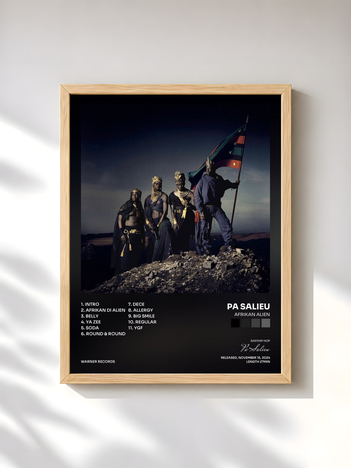 #bois Tableau de l'album Afrikan Alien de Pa Salieu, cadre en bois brut, imprimé et encadré en France