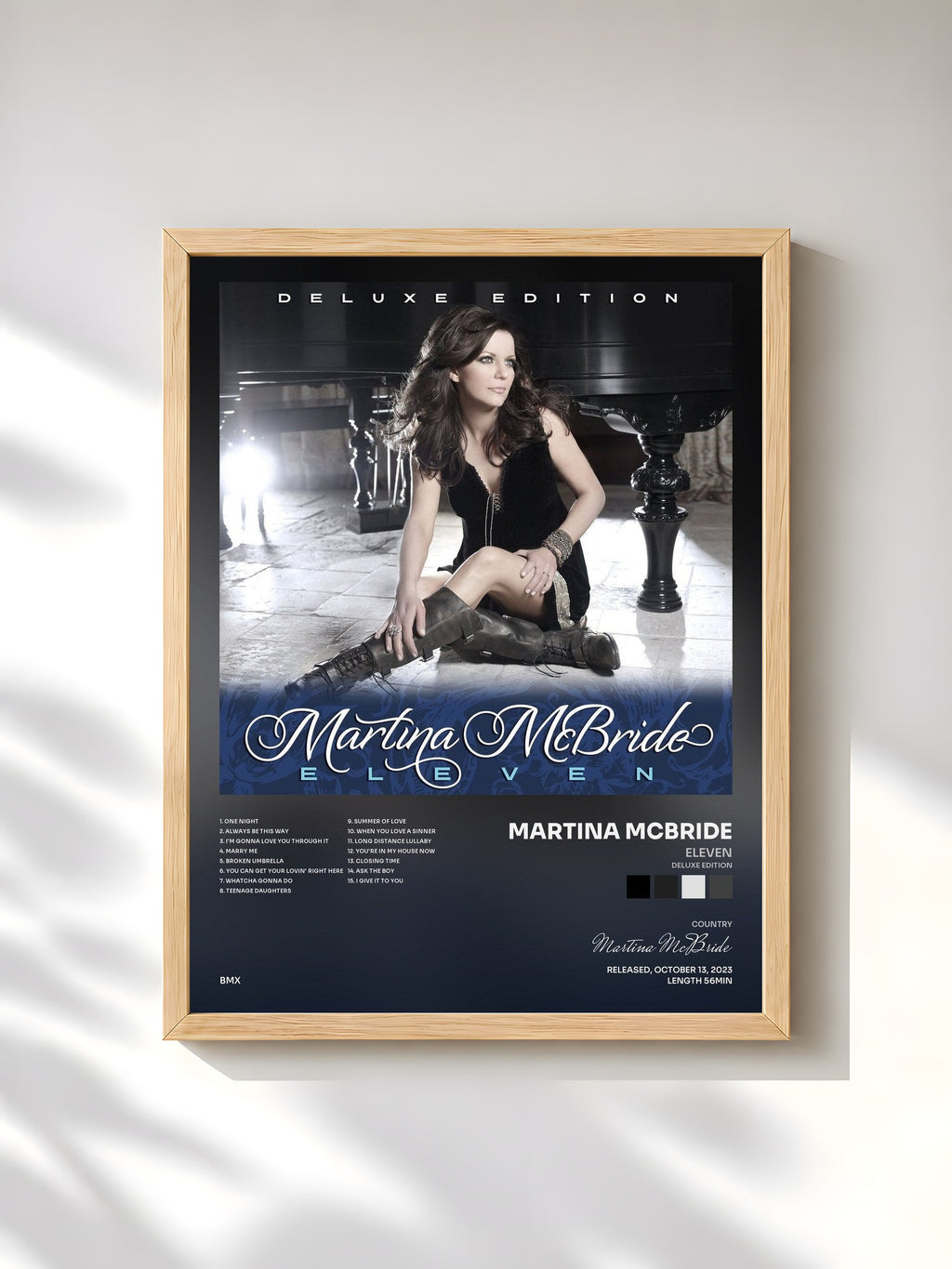 #bois Tableau de l'album Eleven (Deluxe Edition) de Martina McBride, cadre en bois brut, imprimé et encadré en France