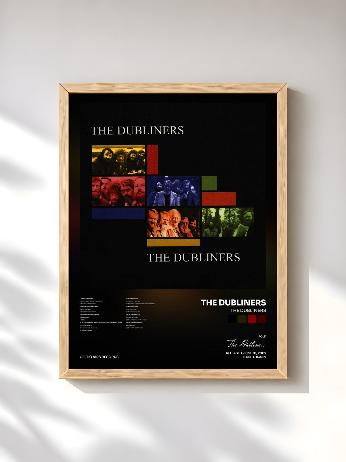 #bois Tableau de l'album The Dubliners de The Dubliners, cadre en bois brut, imprimé et encadré en France
