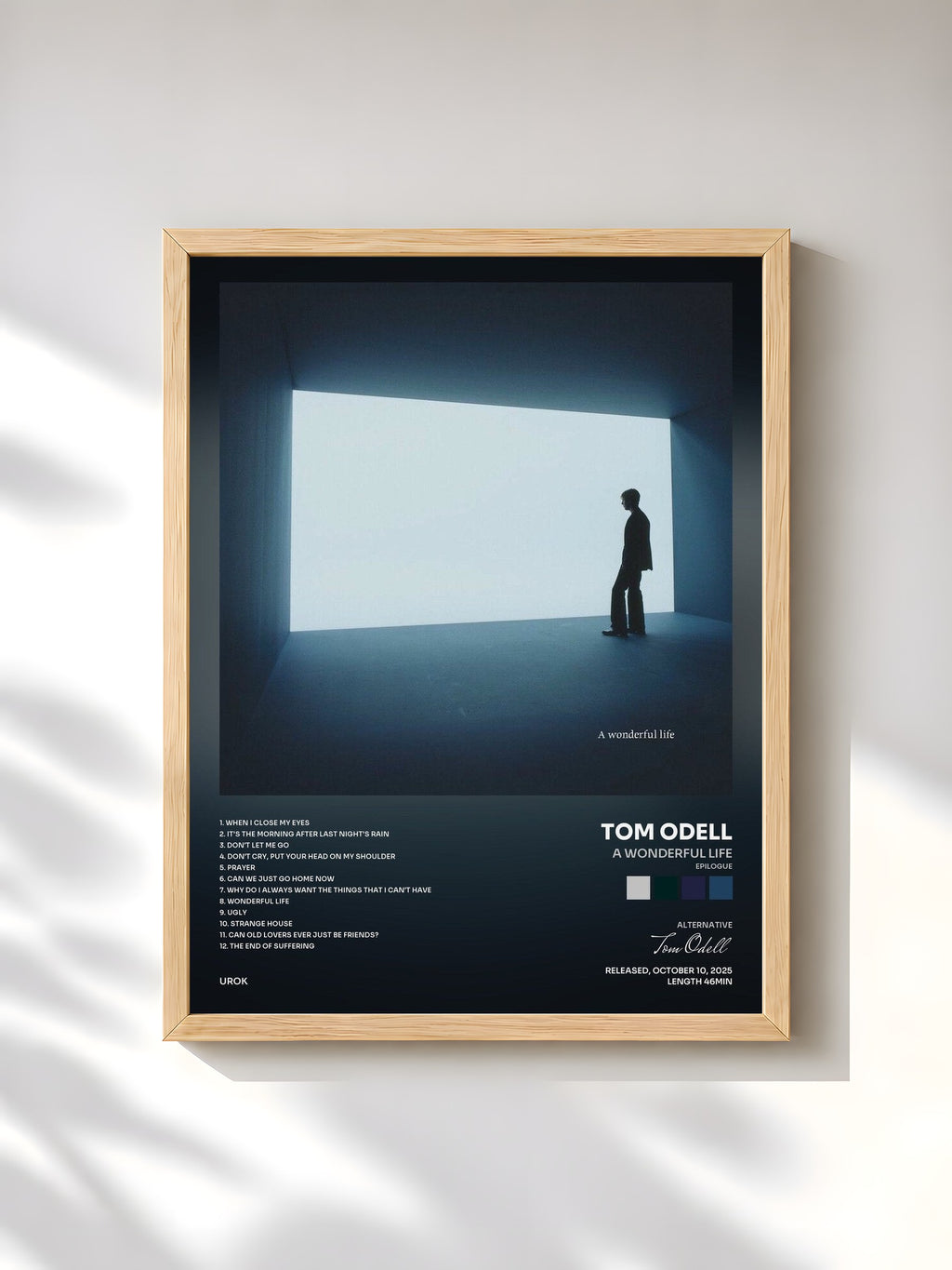 #bois Tableau de l'album A Wonderful Life (Epilogue) de Tom Odell, cadre en bois brut, imprimé et encadré en France