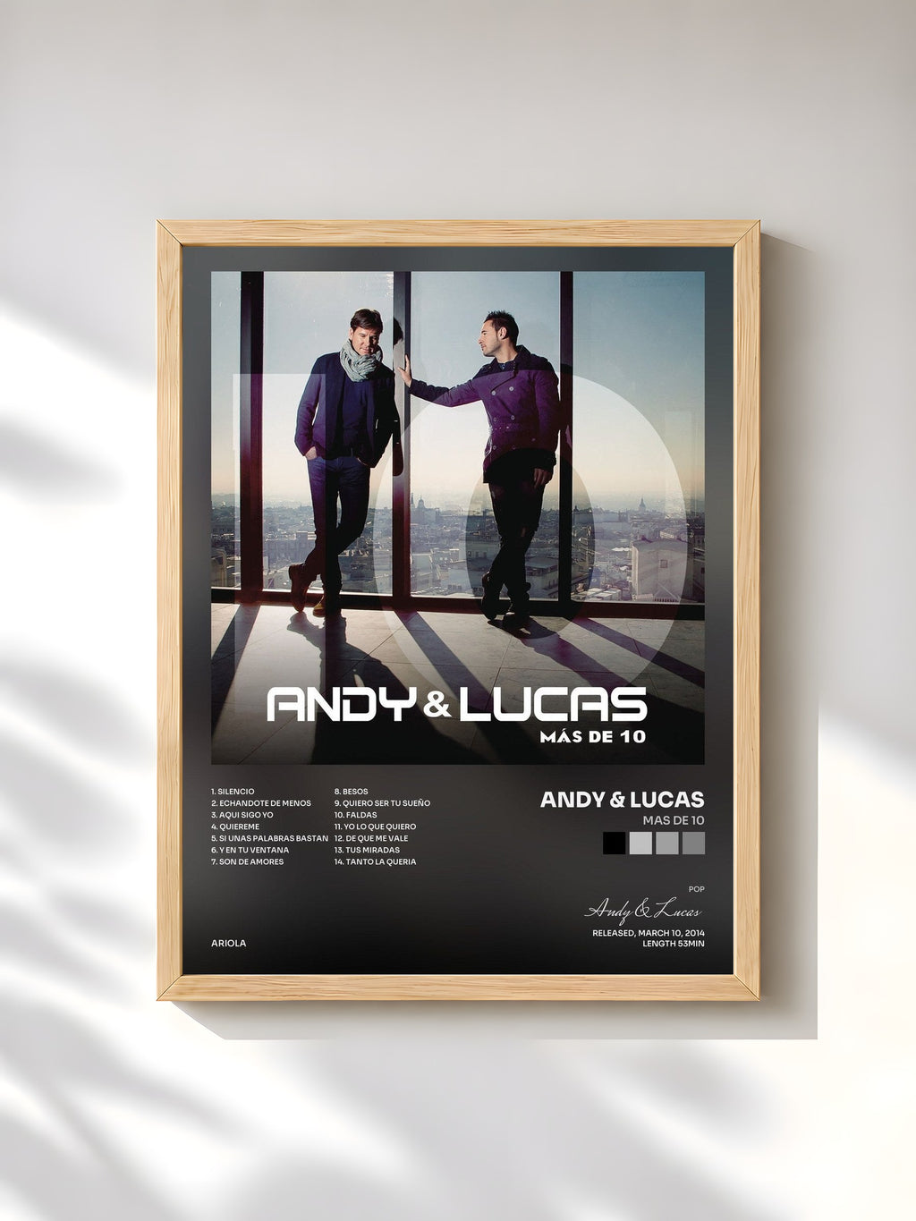 #bois Tableau de l'album Mas de 10 de Andy & Lucas, cadre en bois brut, imprimé et encadré en France