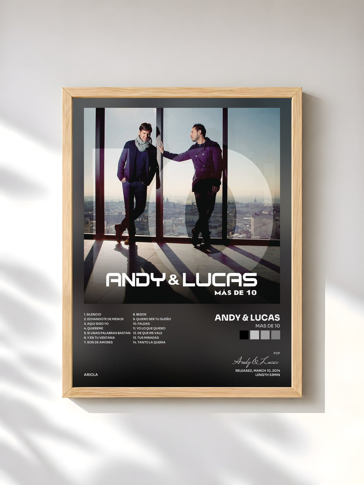 #bois Tableau de l'album Mas de 10 de Andy & Lucas, cadre en bois brut, imprimé et encadré en France