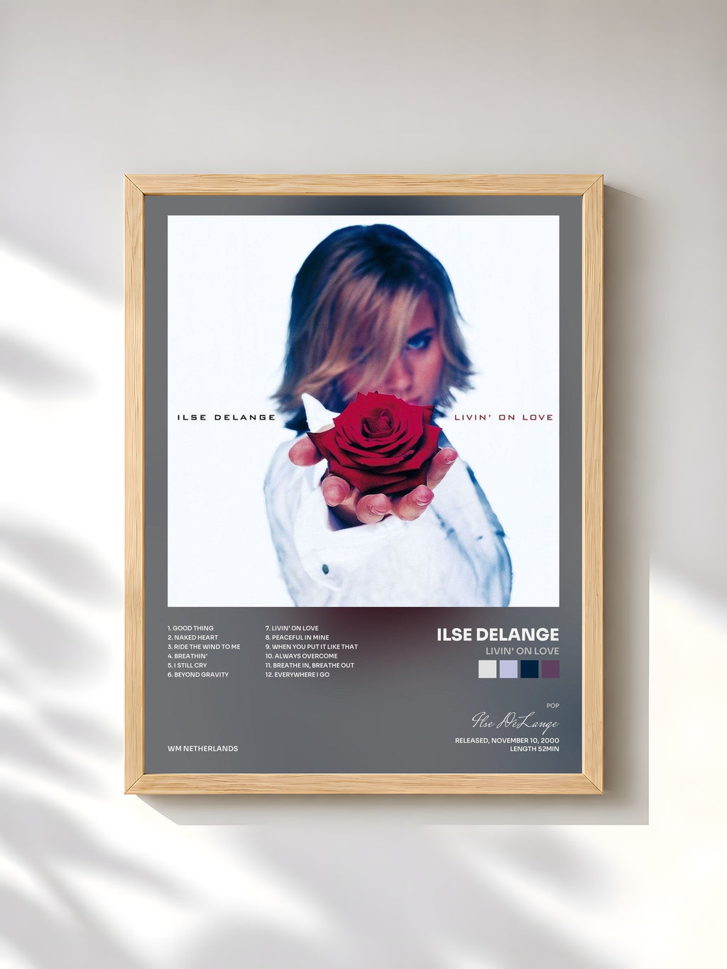 #bois Tableau de l'album Livin' On Love de Ilse DeLange, cadre en bois brut, imprimé et encadré en France