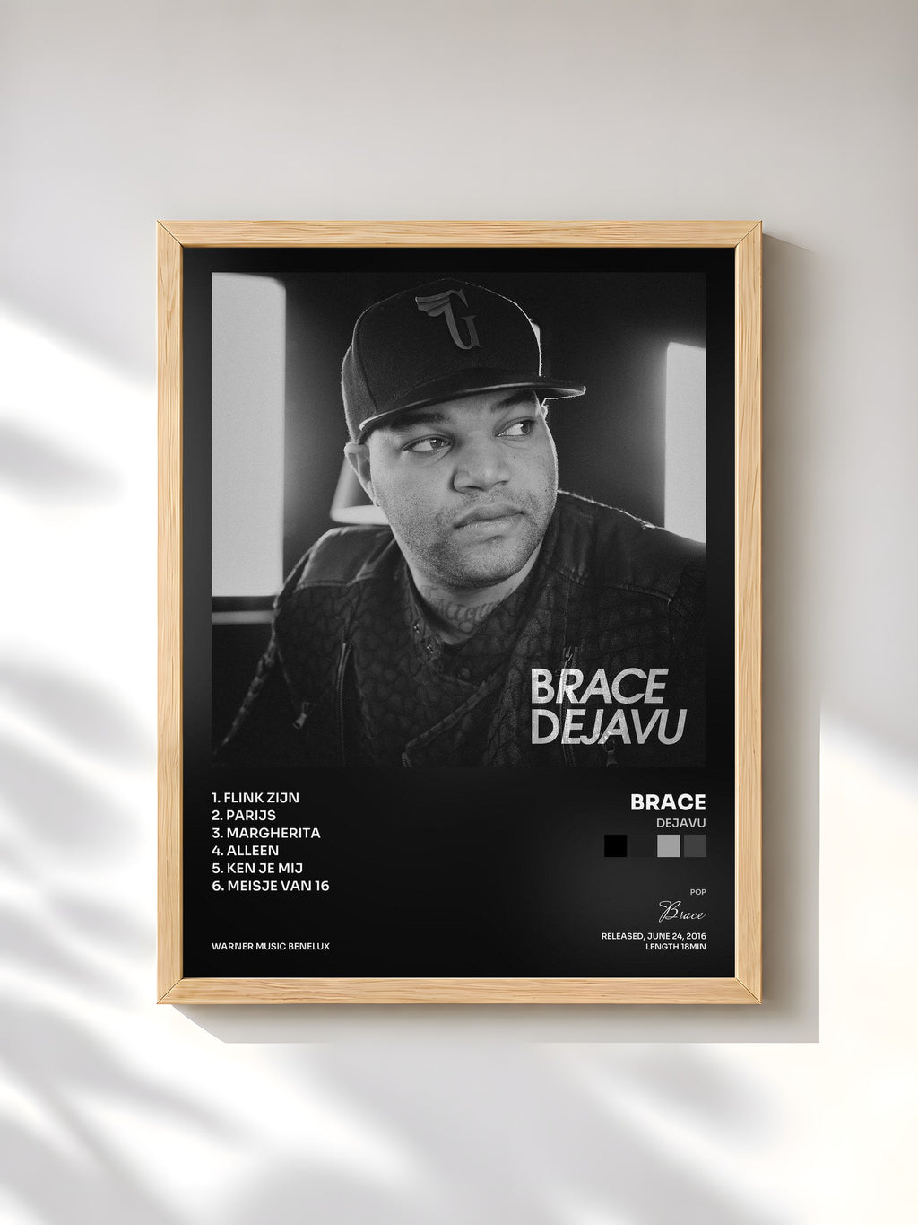 #bois Tableau de l'album Dejavu de Brace, cadre en bois brut, imprimé et encadré en France