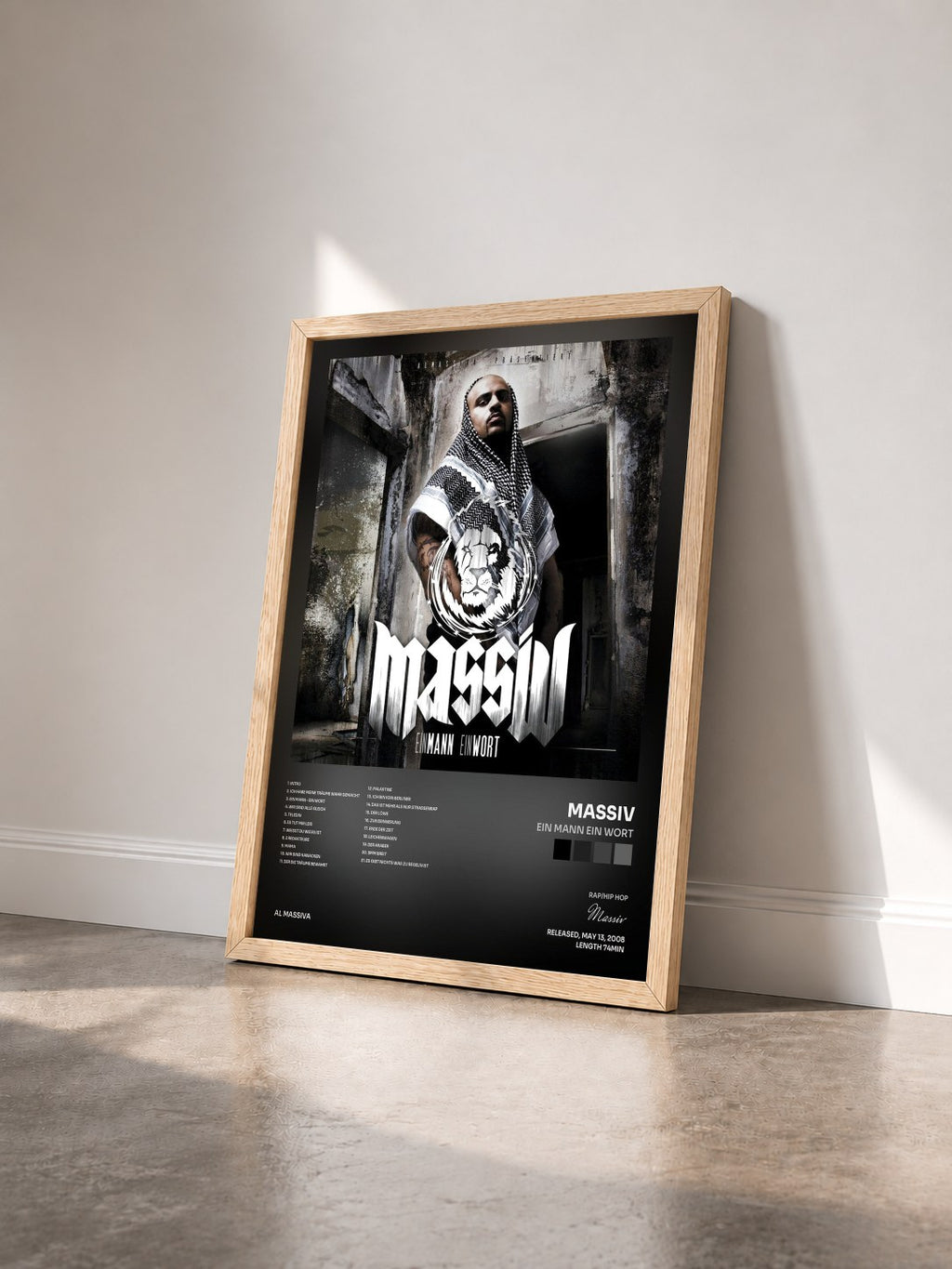 #bois Tableau de l'album Ein Mann ein Wort de Massiv vu de trois quarts, cadre en bois brut