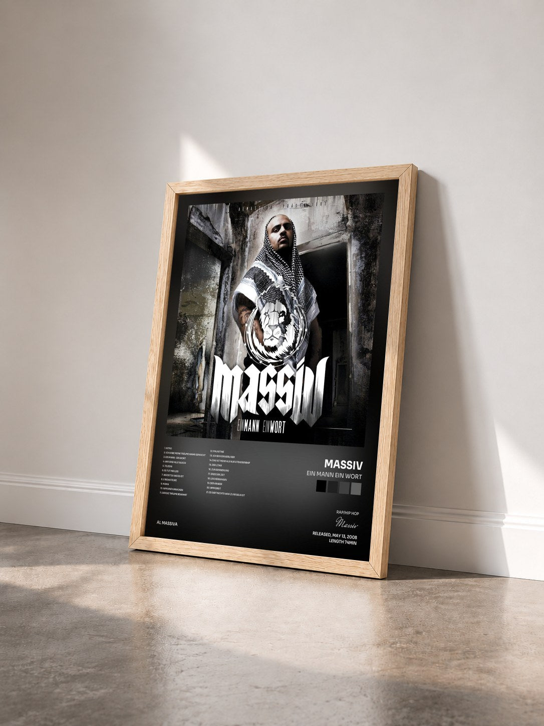 #bois Tableau de l'album Ein Mann ein Wort de Massiv vu de trois quarts, cadre en bois brut