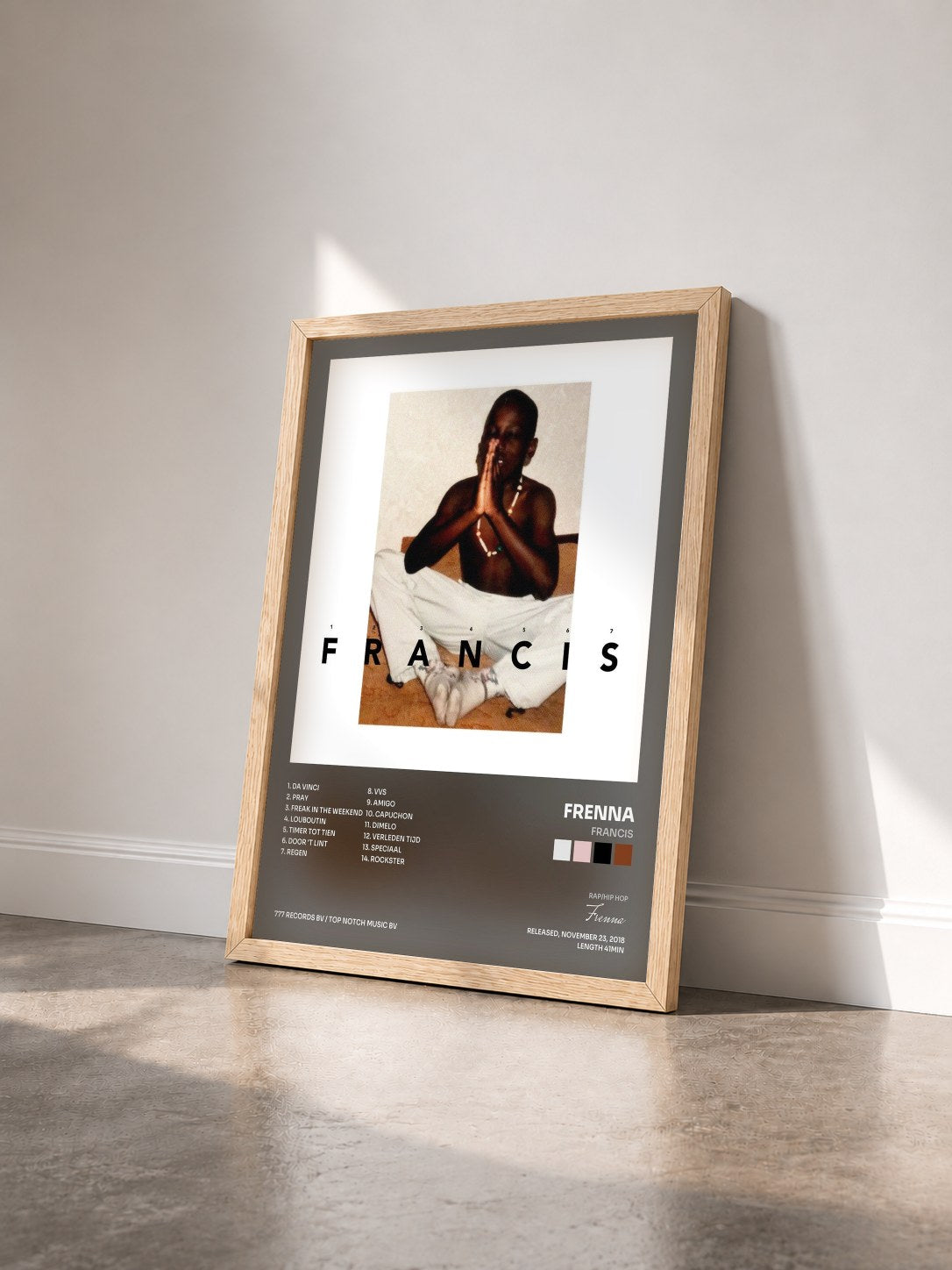 #bois Tableau de l'album Francis de Frenna vu de trois quarts, cadre en bois brut