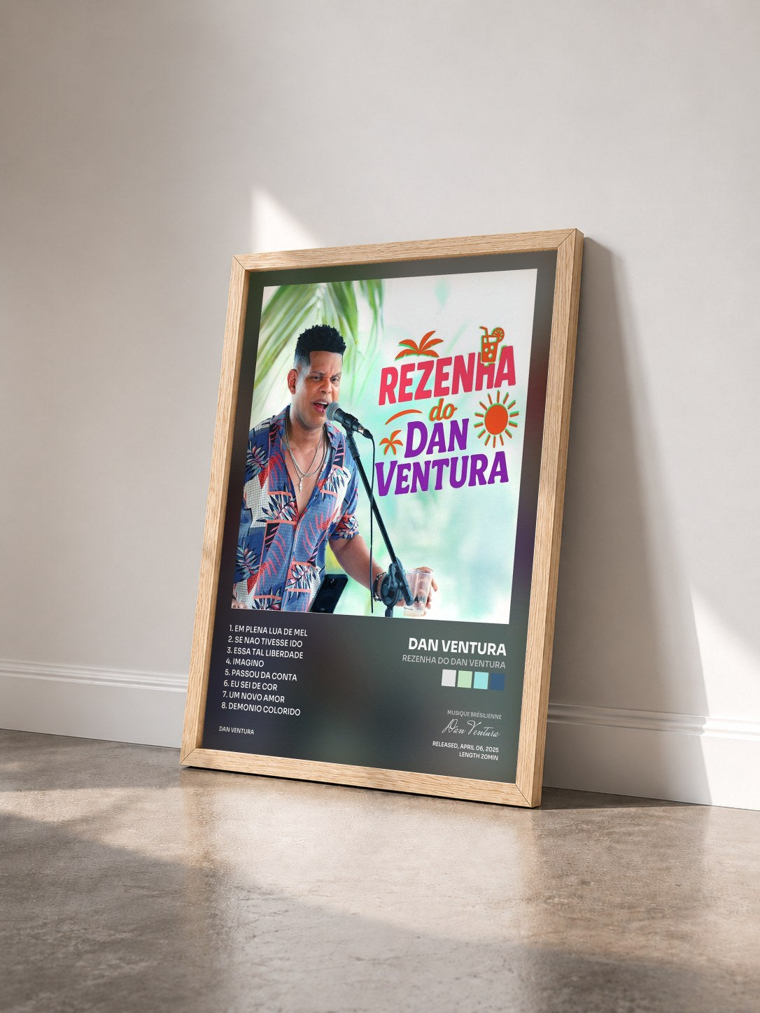 #bois Tableau de l'album Rezenha do Dan Ventura de Dan Ventura vu de trois quarts, cadre en bois brut