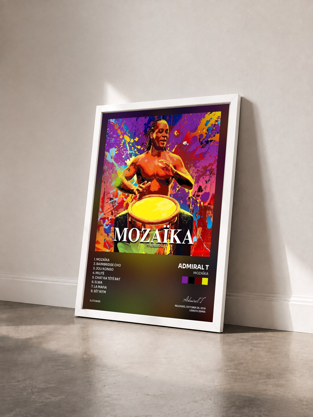 #blanc Tableau de l'album Mozaïka de Admiral T vu de trois quarts, cadre blanc