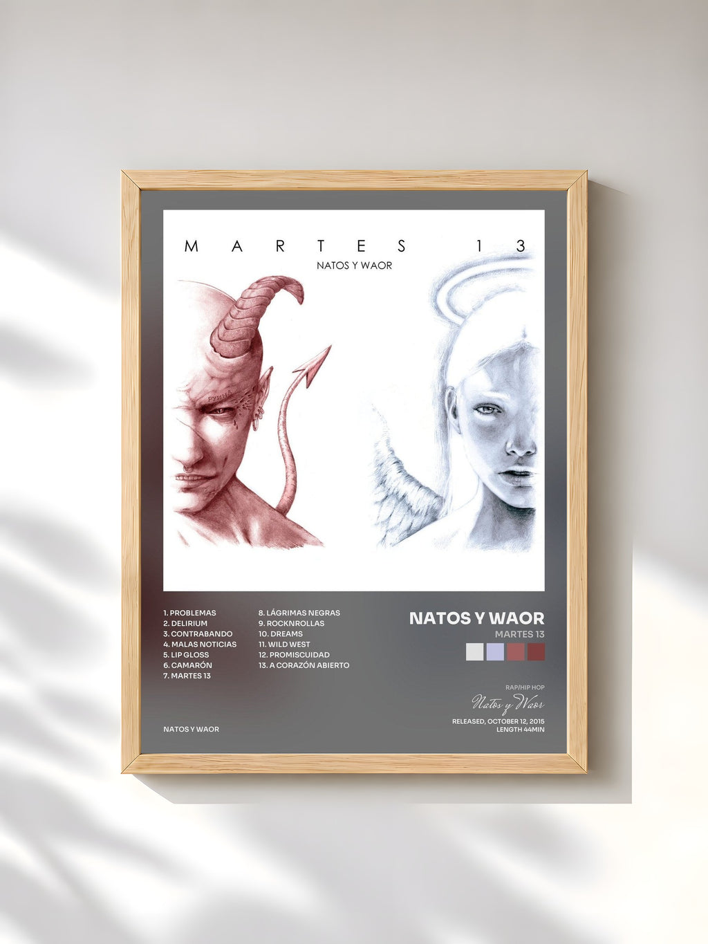 #bois Tableau de l'album Martes 13 de Natos y Waor, cadre en bois brut, imprimé et encadré en France