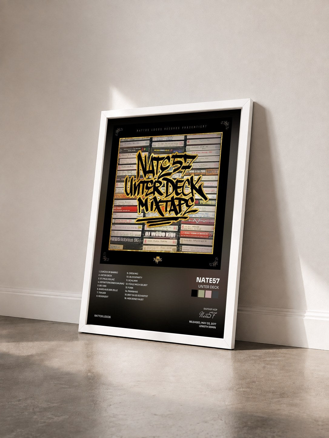 #blanc Tableau de l'album Unter Deck de Nate57 vu de trois quarts, cadre blanc
