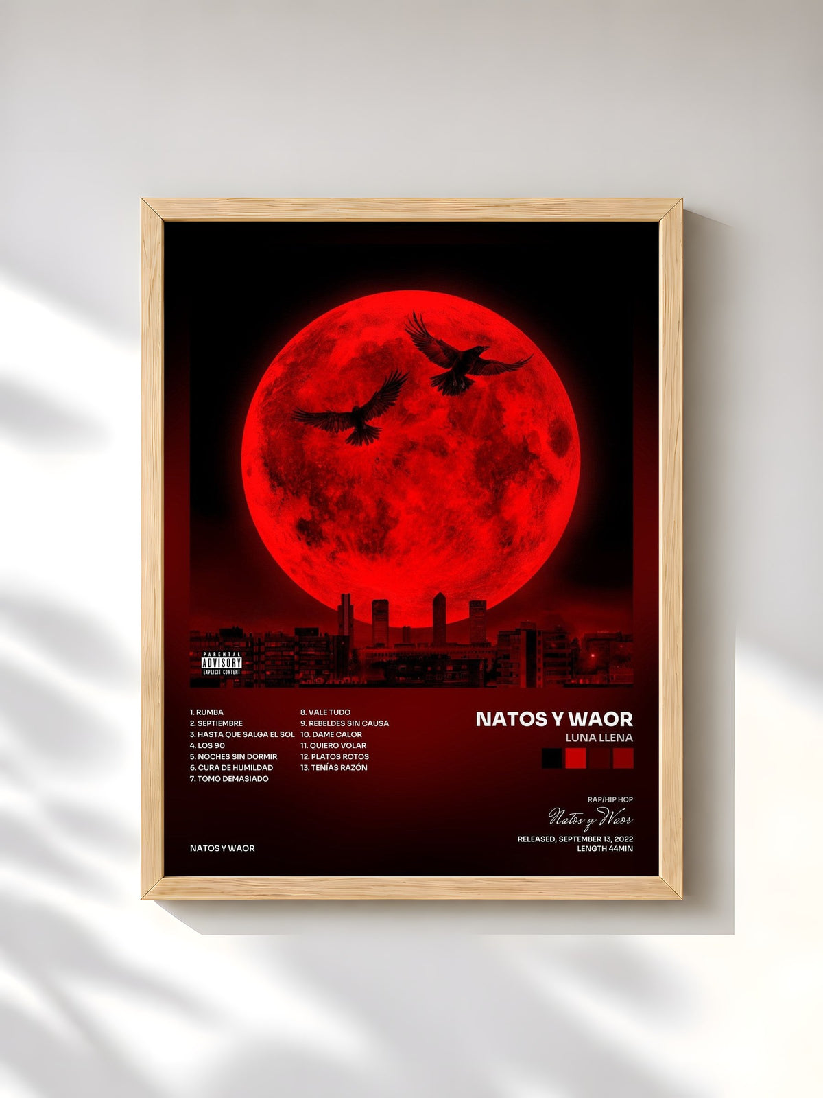 #bois Tableau de l'album Luna llena de Natos y Waor, cadre en bois brut, imprimé et encadré en France