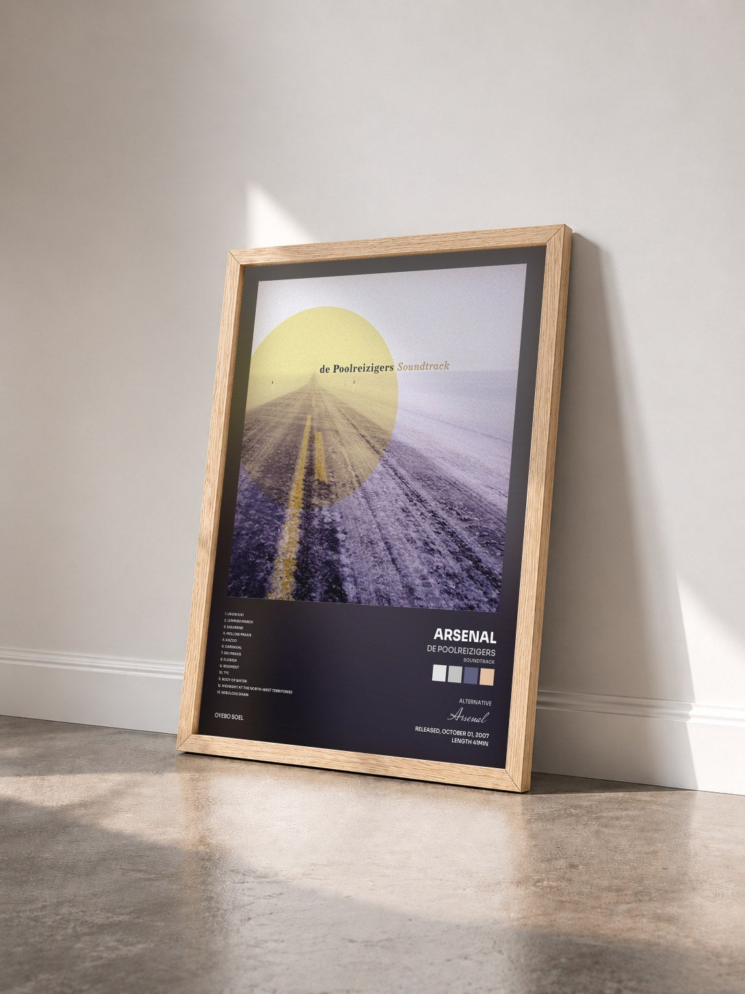 #bois Tableau de l'album De Poolreizigers (Soundtrack) de Arsenal vu de trois quarts, cadre en bois brut