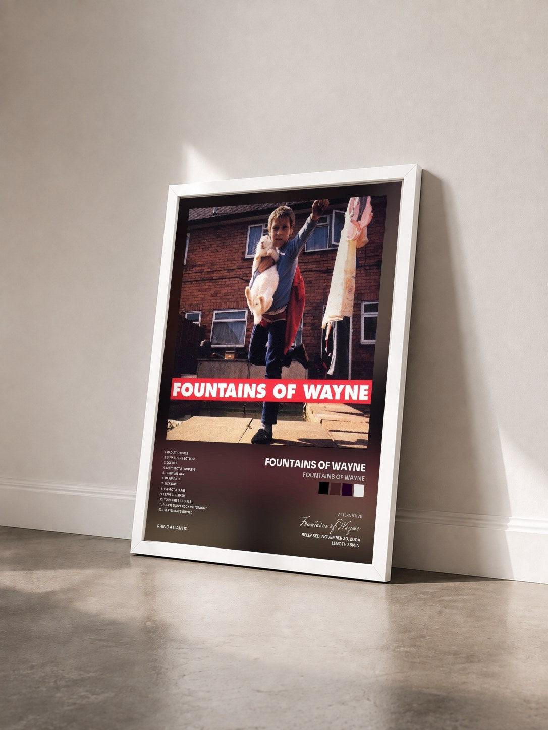 #blanc Tableau de l'album Fountains of Wayne de Fountains of Wayne vu de trois quarts, cadre blanc