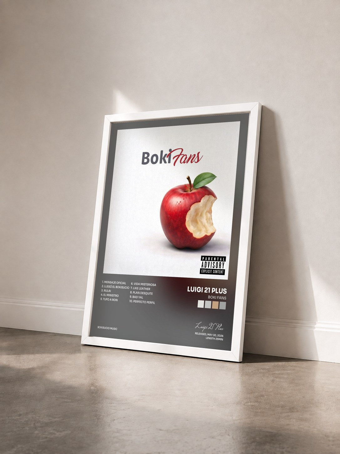 #blanc Tableau de l'album Boki Fans de Luigi 21 Plus vu de trois quarts, cadre blanc