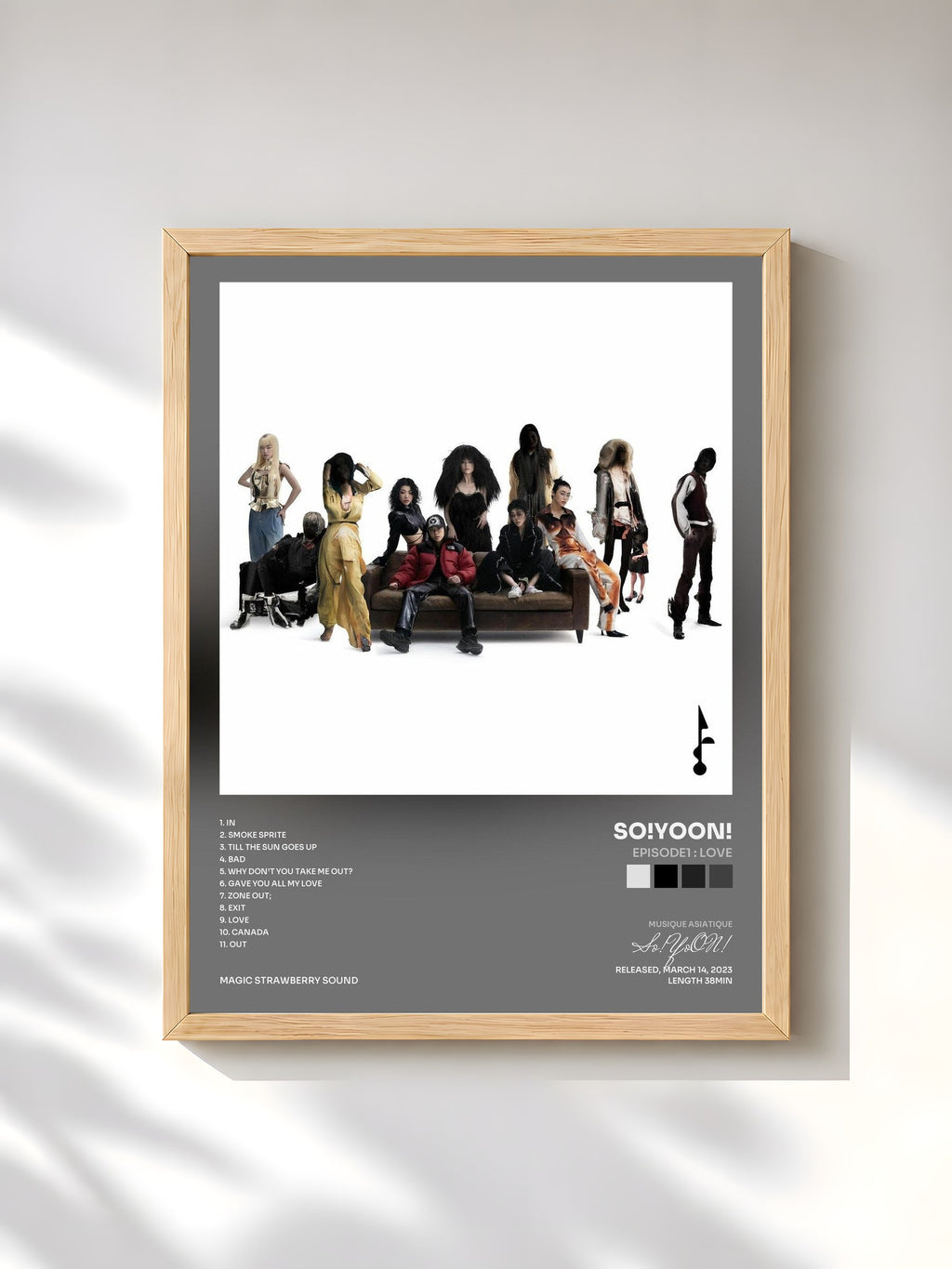 #bois Tableau de l'album Episode1 : Love de So!YoON!, cadre en bois brut, imprimé et encadré en France
