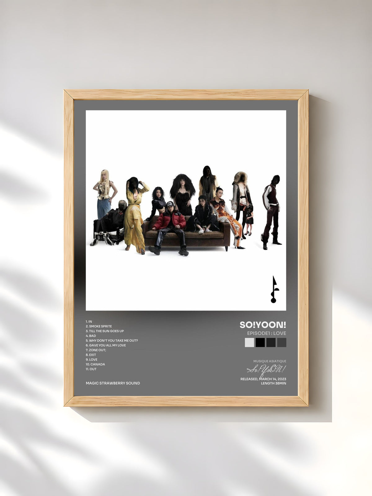 #bois Tableau de l'album Episode1 : Love de So!YoON!, cadre en bois brut, imprimé et encadré en France