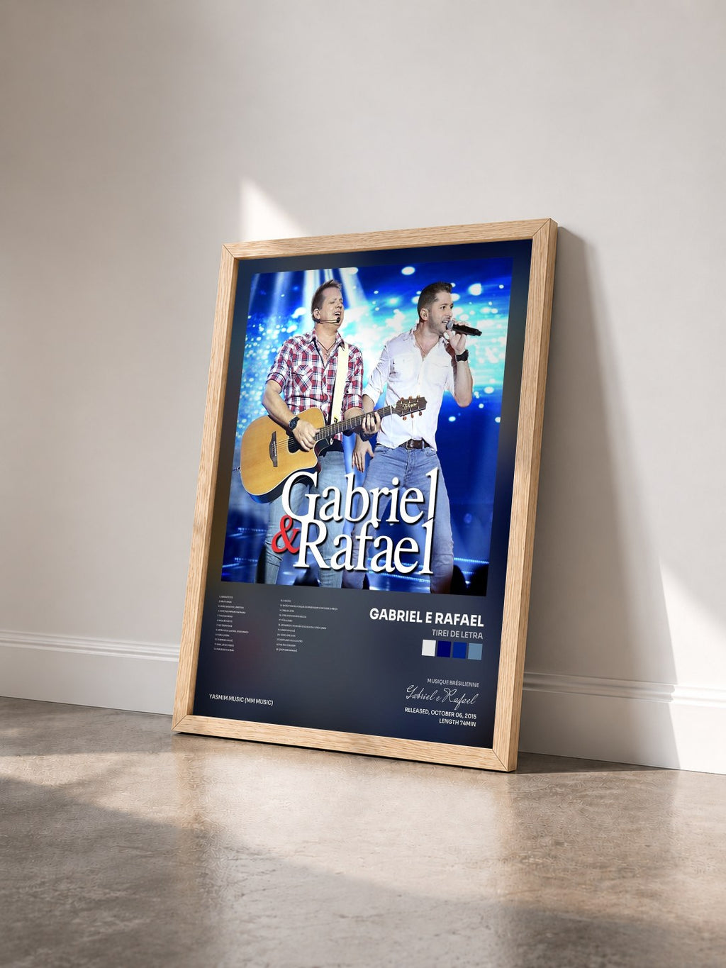 #bois Tableau de l'album Tirei de Letra de Gabriel e Rafael vu de trois quarts, cadre en bois brut