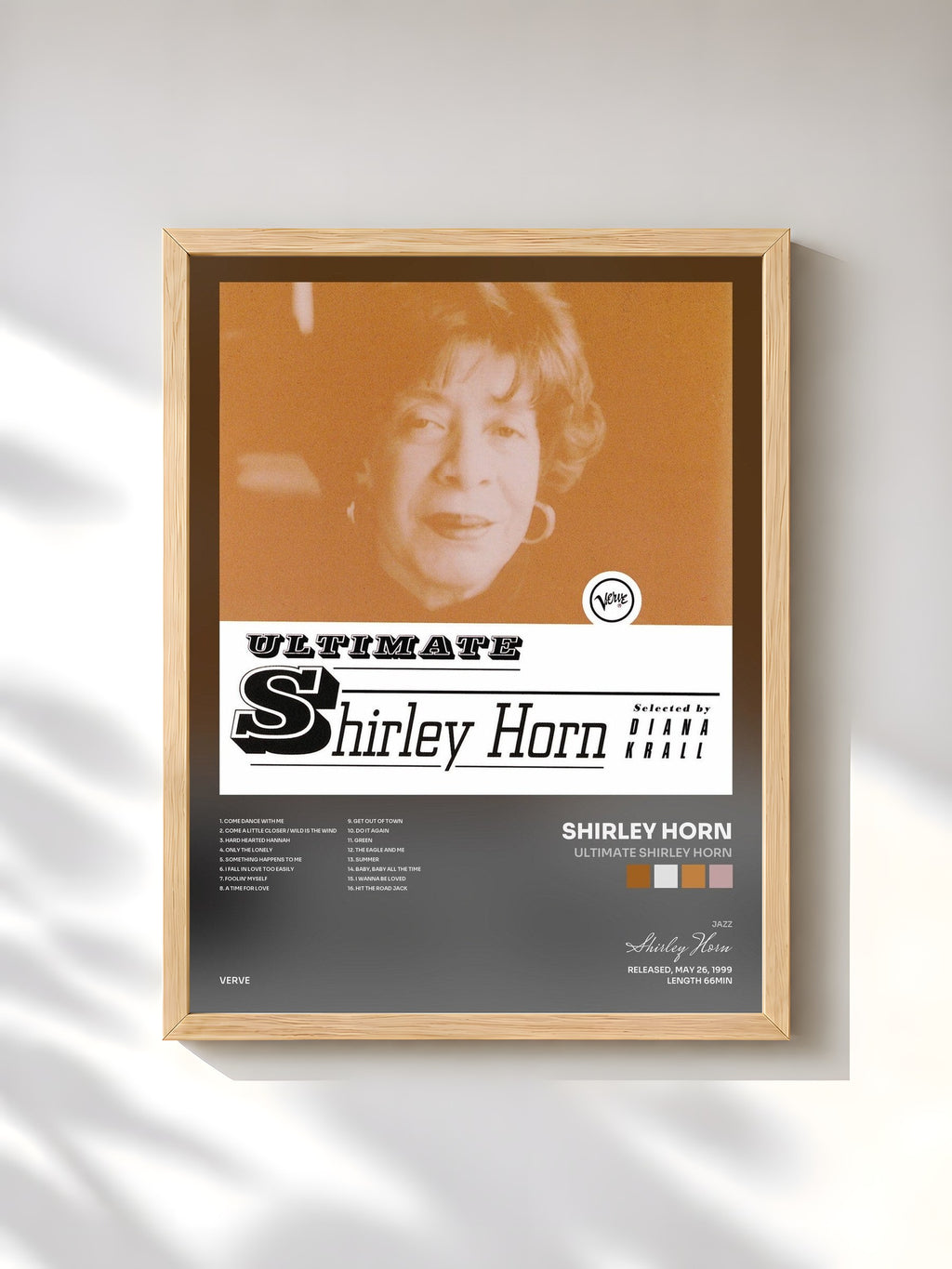 #bois Tableau de l'album Ultimate Shirley Horn de Shirley Horn, cadre en bois brut, imprimé et encadré en France