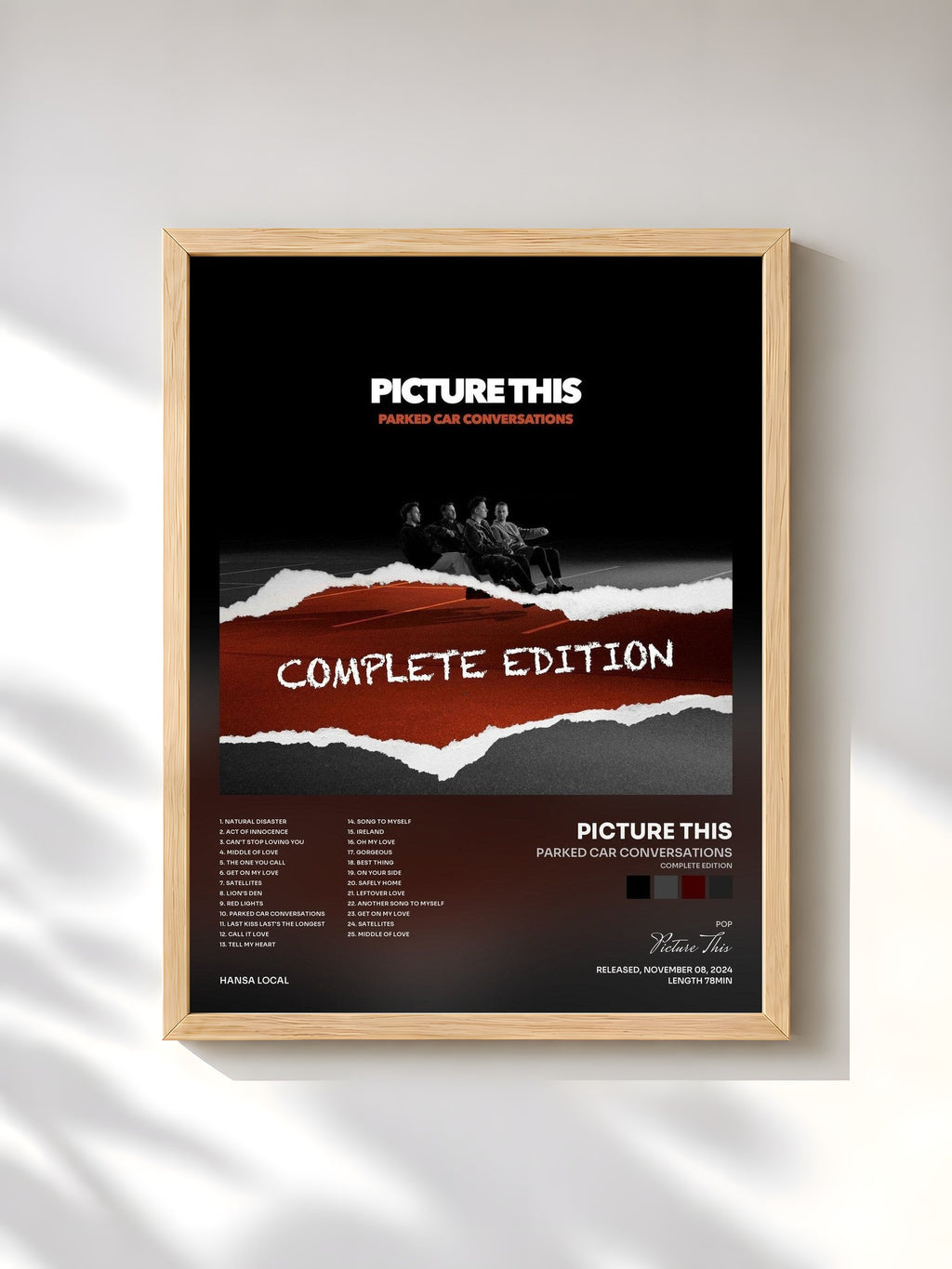 #bois Tableau de l'album Parked Car Conversations (Complete Edition) de Picture This, cadre en bois brut, imprimé et encadré en France