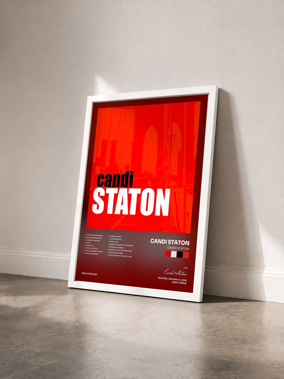 #blanc Tableau de l'album Candi Staton de Candi Staton vu de trois quarts, cadre blanc