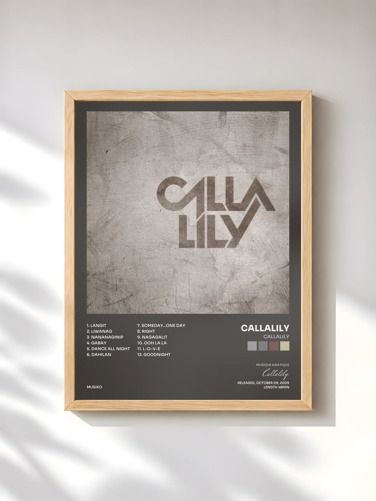 #bois Tableau de l'album Callalily de Callalily, cadre en bois brut, imprimé et encadré en France