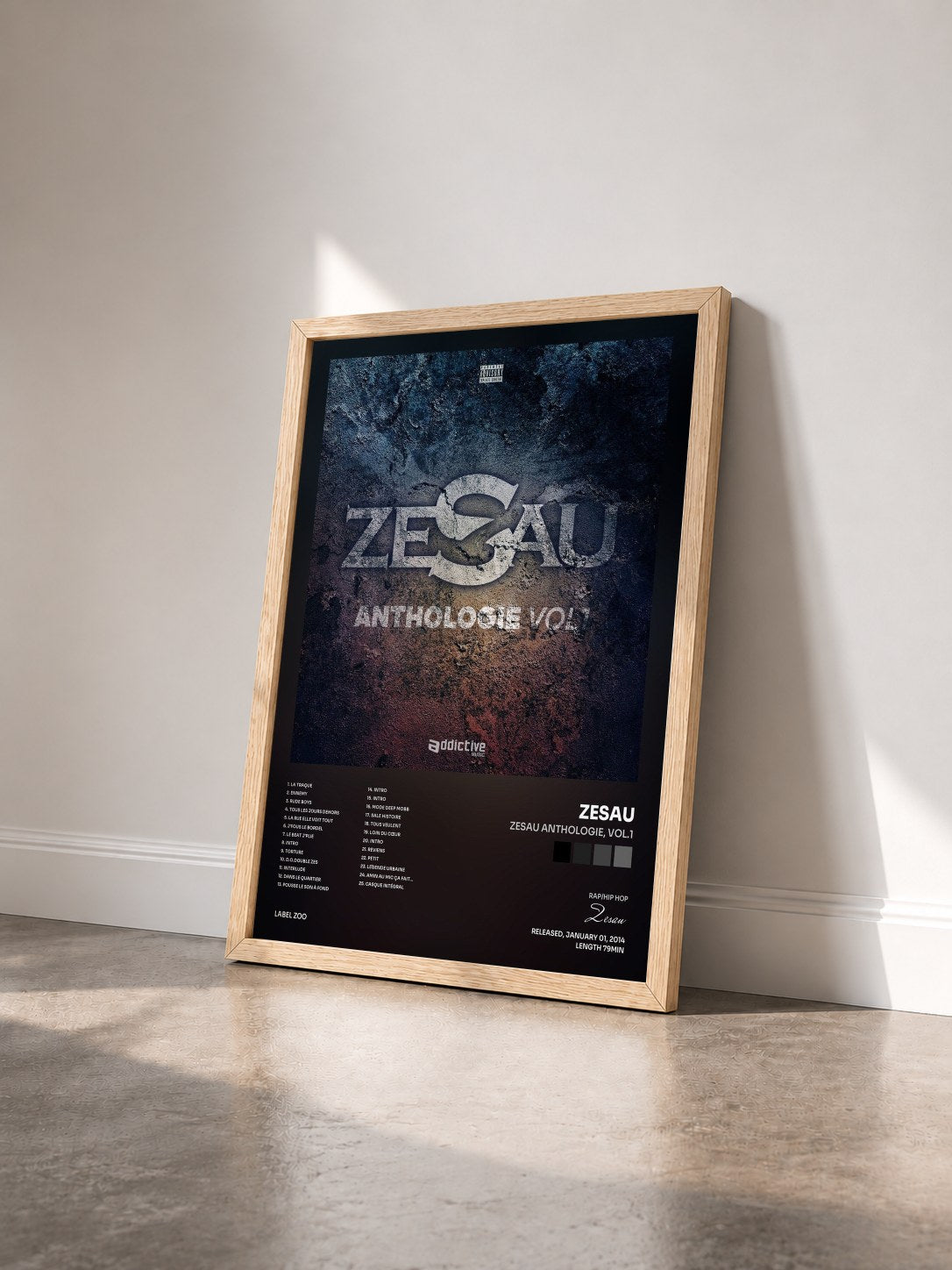 #bois Tableau de l'album Zesau Anthologie, Vol.1 de Zesau vu de trois quarts, cadre en bois brut