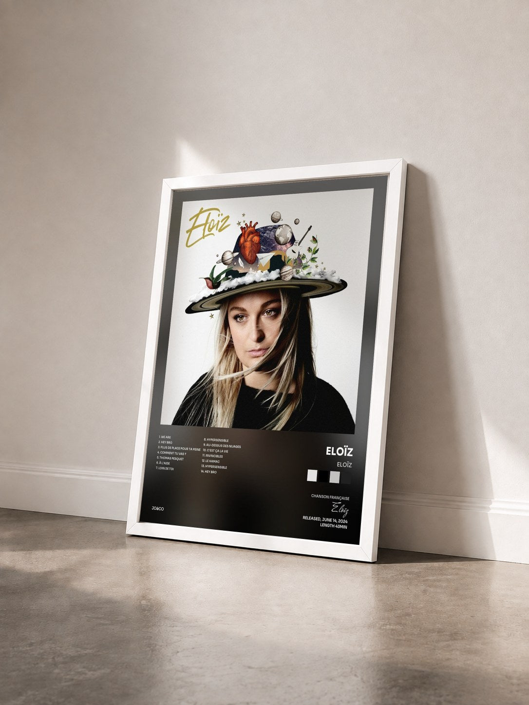 #blanc Tableau de l'album Eloïz de Eloïz vu de trois quarts, cadre blanc