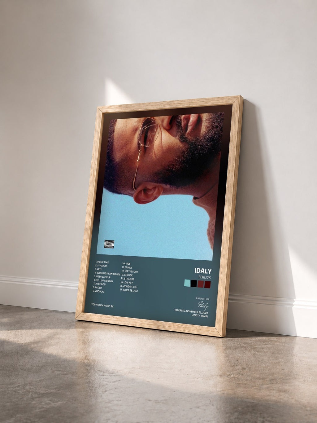 #bois Tableau de l'album Eerlijk de Idaly vu de trois quarts, cadre en bois brut