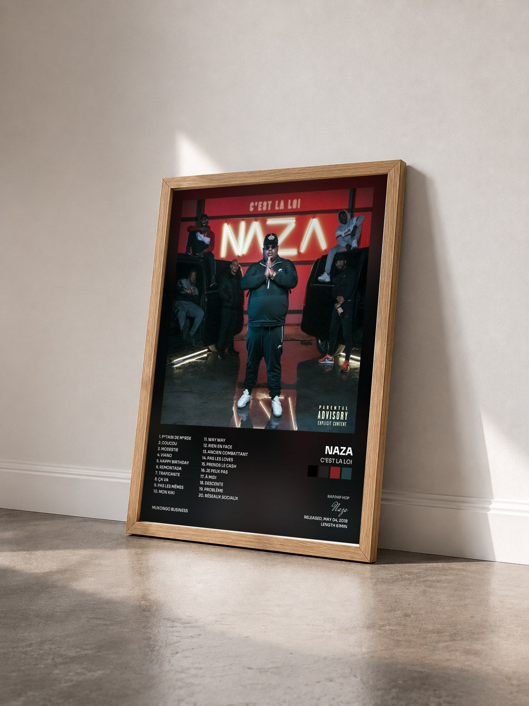 #bois Tableau de l'album C'est la loi de Naza vu de trois quarts, cadre en bois brut