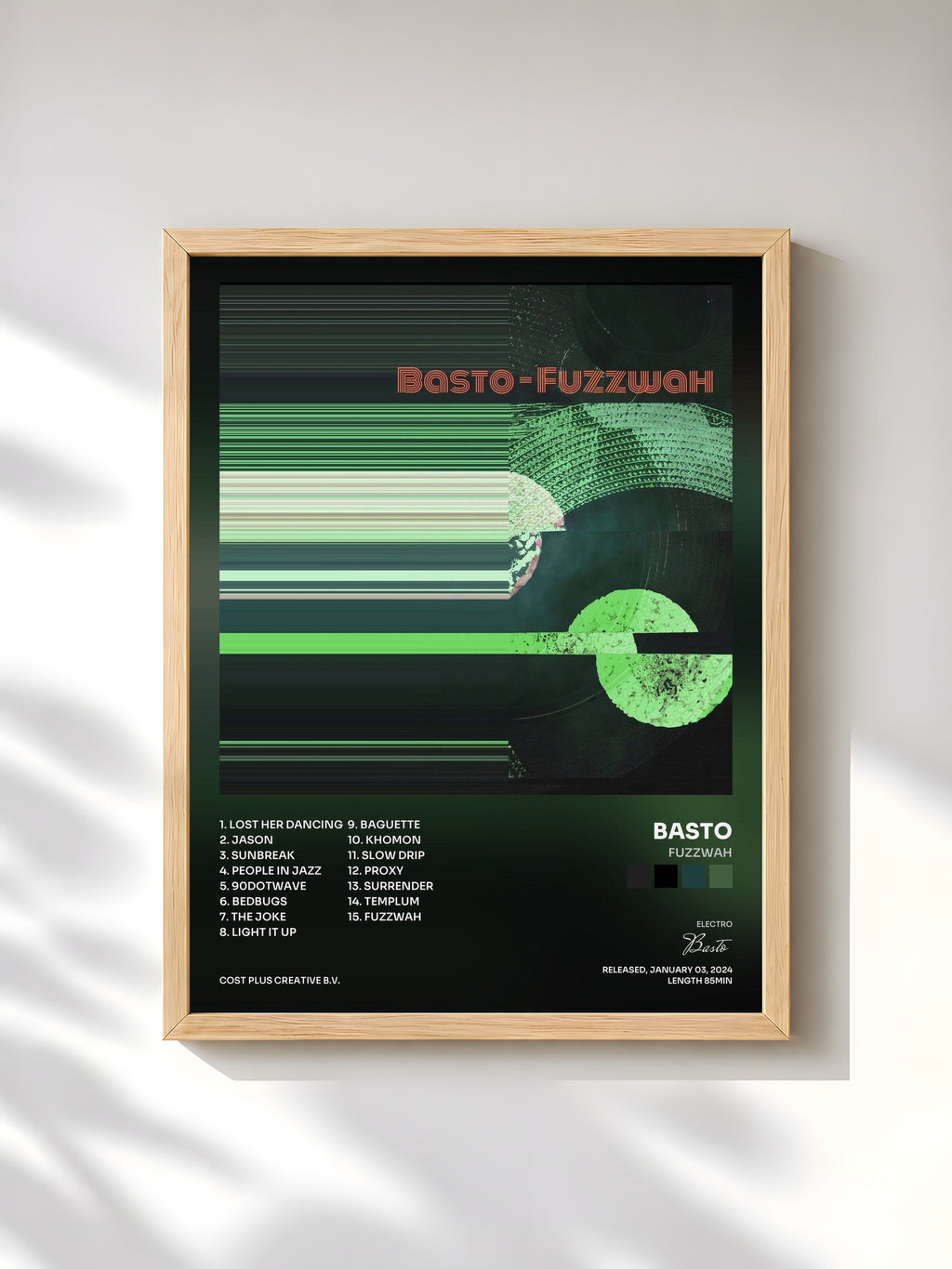 #bois Tableau de l'album Fuzzwah de Basto, cadre en bois brut, imprimé et encadré en France