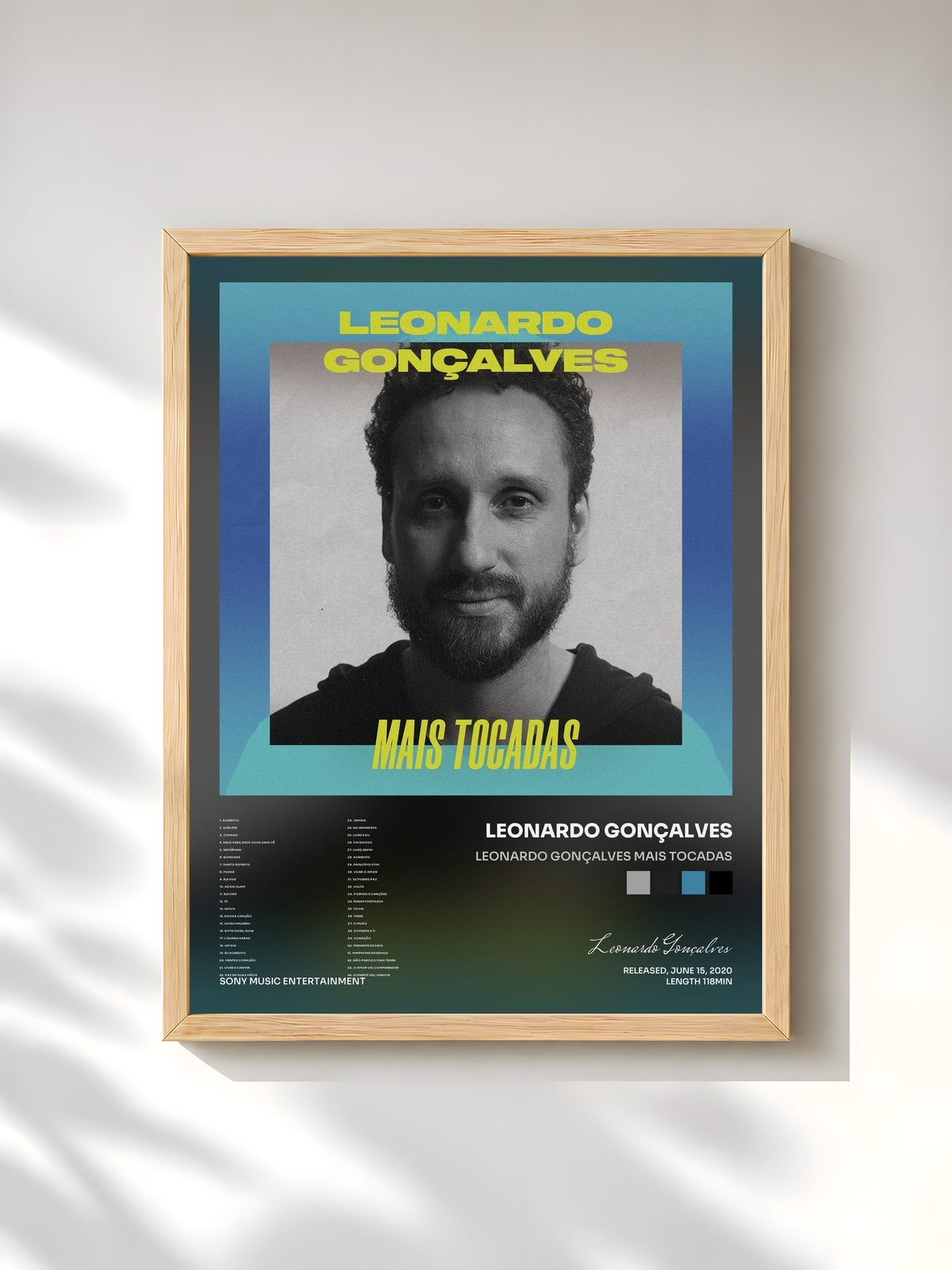 #bois Tableau de l'album Leonardo Gonçalves Mais Tocadas de Leonardo Gonçalves, cadre en bois brut, imprimé et encadré en France