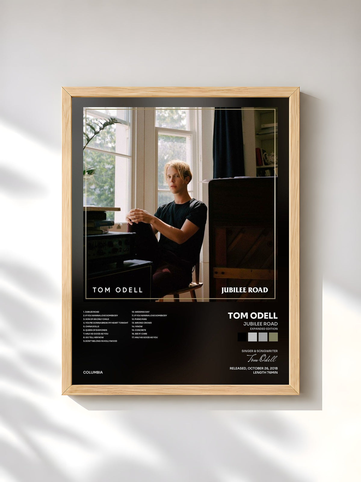 #bois Tableau de l'album Jubilee Road (Expanded Edition) de Tom Odell, cadre en bois brut, imprimé et encadré en France