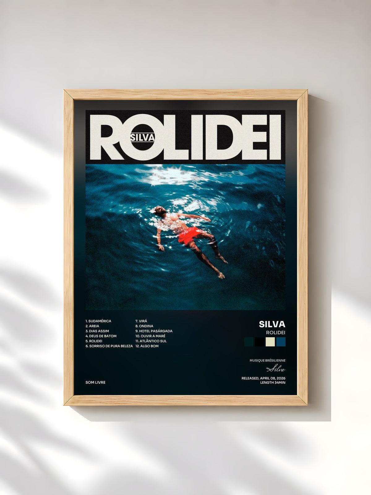 #bois Tableau de l'album ROLIDEI de Silva, cadre en bois brut, imprimé et encadré en France