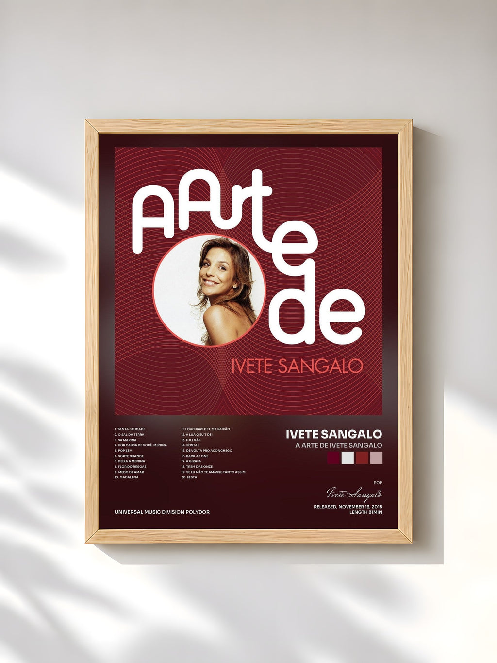 #bois Tableau de l'album A Arte De Ivete Sangalo de Ivete Sangalo, cadre en bois brut, imprimé et encadré en France