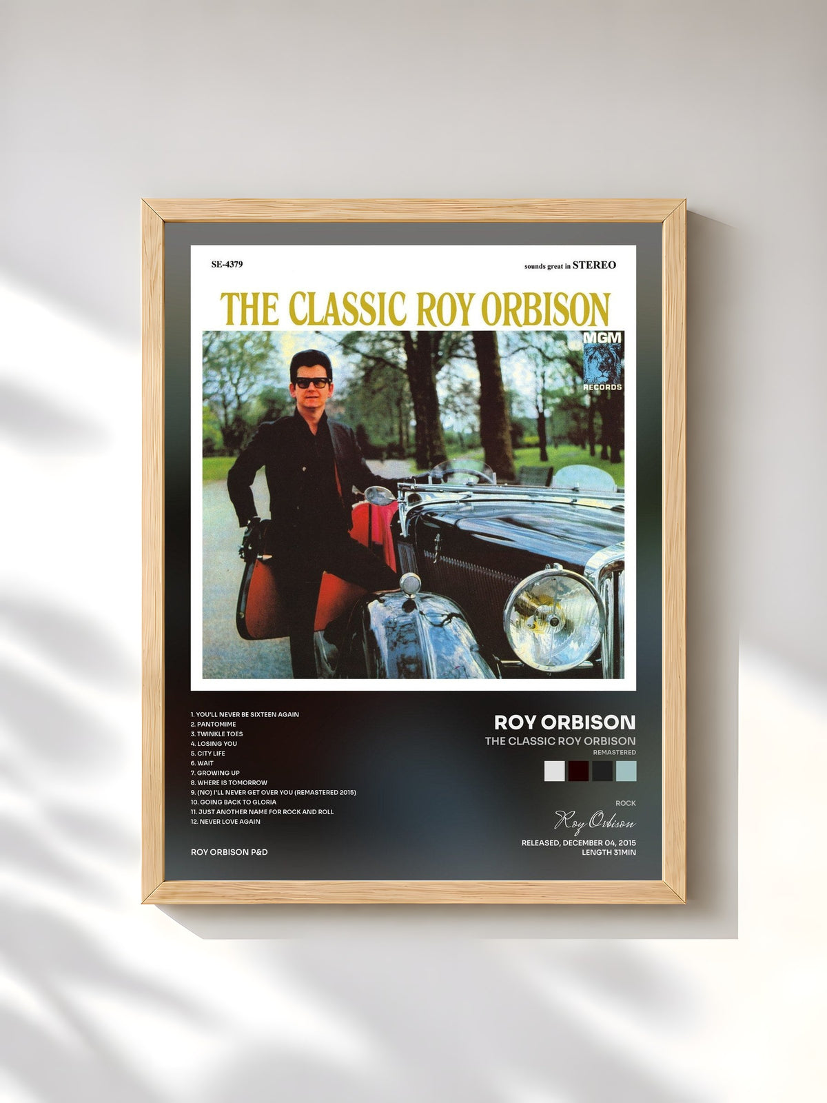 #bois Tableau de l'album The Classic Roy Orbison (Remastered) de Roy Orbison, cadre en bois brut, imprimé et encadré en France