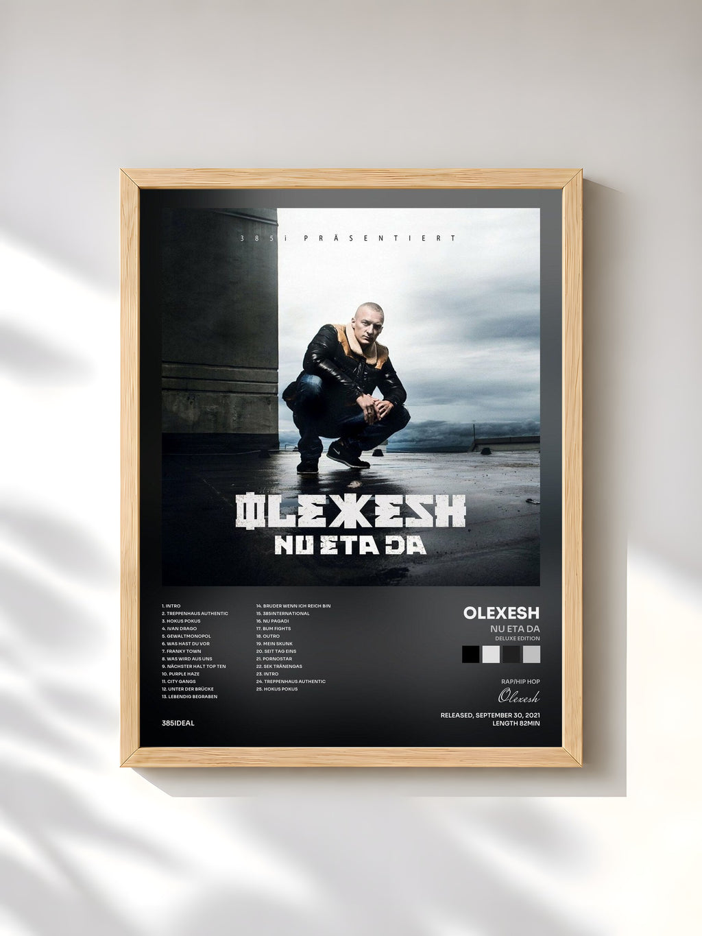 #bois Tableau de l'album Nu eta da (Deluxe Edition) de Olexesh, cadre en bois brut, imprimé et encadré en France